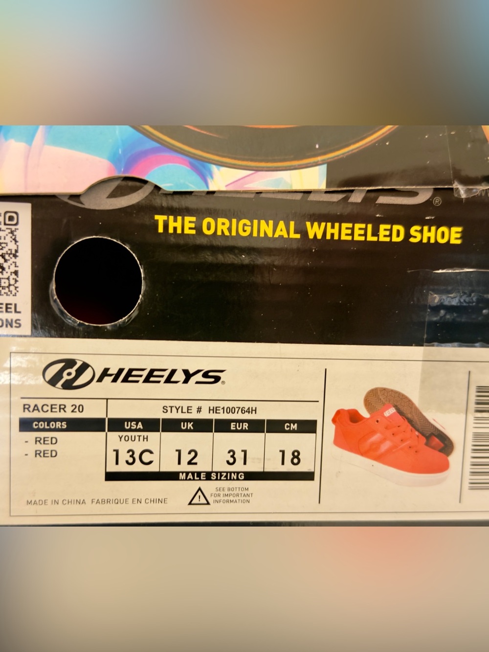 🆕 Heelys Kids Red Racer Roller Shoes SZ 13C